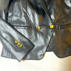 Faux Leather Blazer